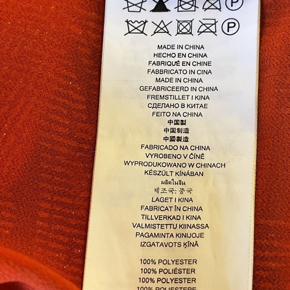 Michael Kors  Orange & Metallic gold Tunic Top Sz XL - Picture 8 of 8